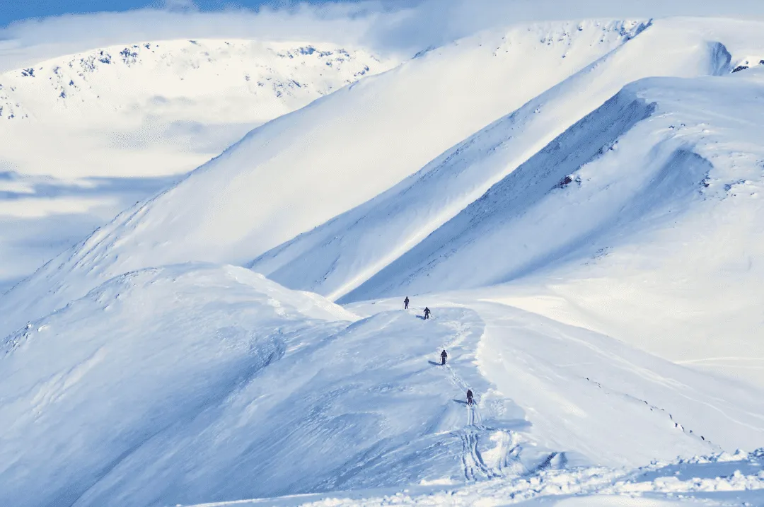 Люди идут в горах