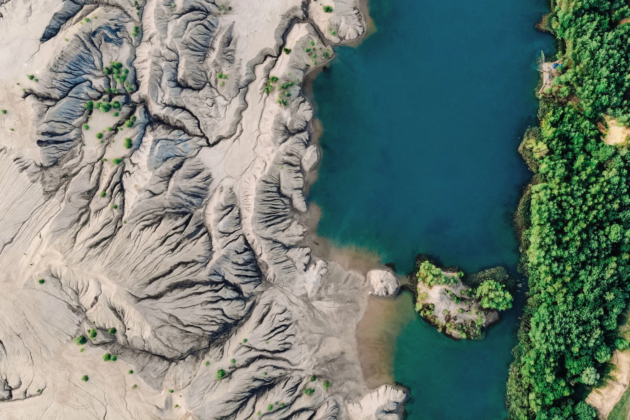 Вид на реку с высоты птичьего полета