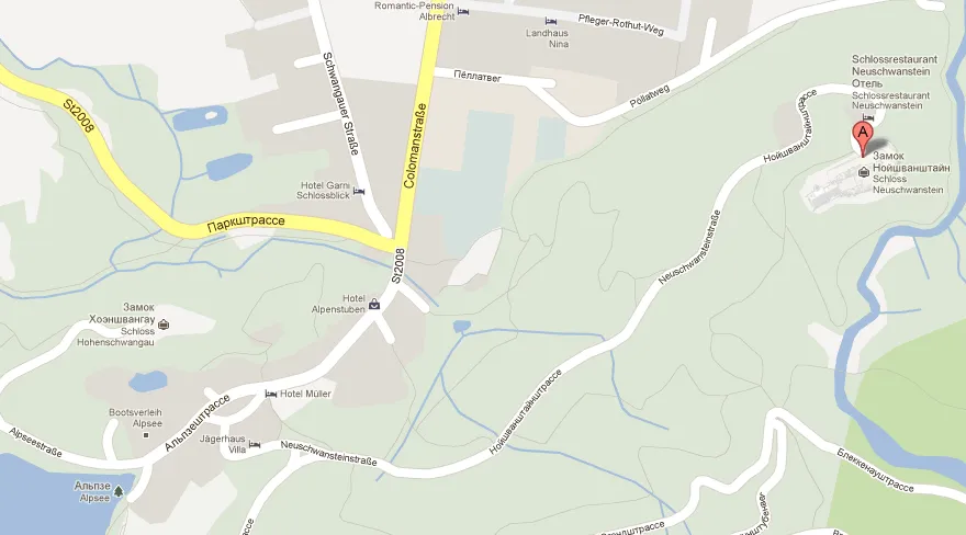 Замок Нойшванштайн карта