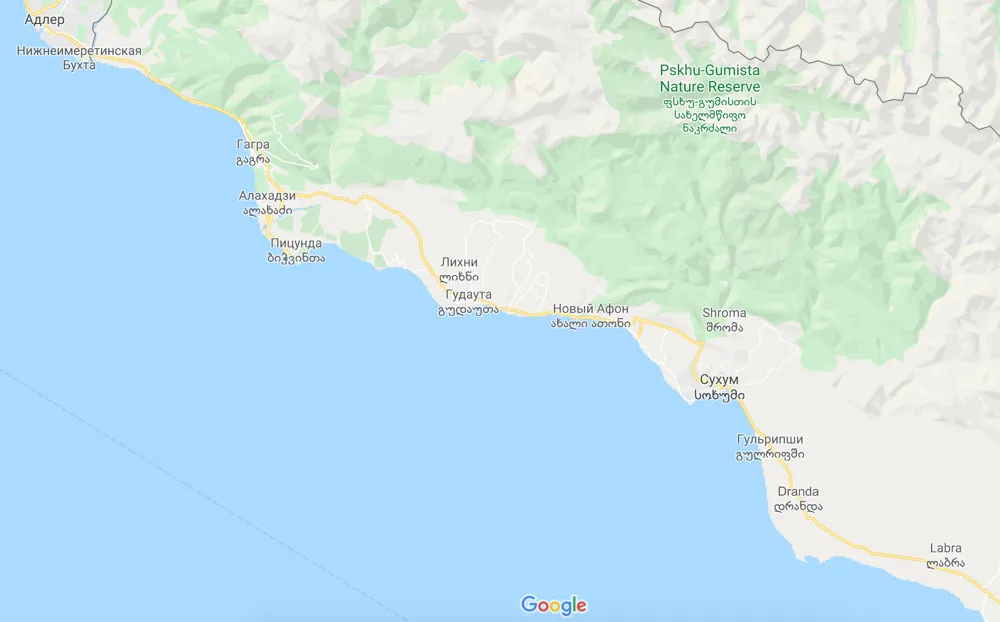 карта побережья